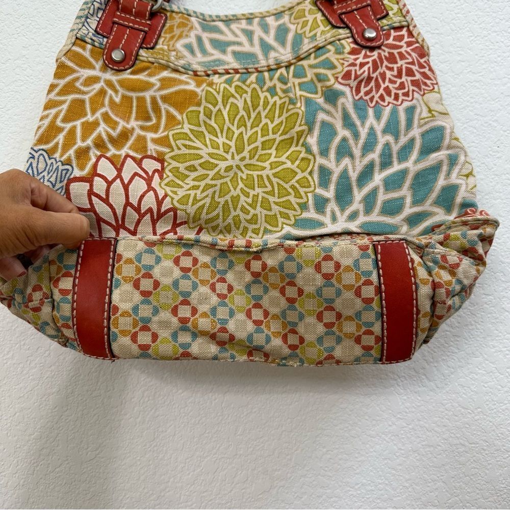 Fossil Multicolored Floral Pattern Canvas Shoulde… - image 7